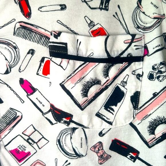 Kate Spade Loungewear Dream A Little Dream Cosmetic Makeup Pajama Top size L - Picture 10 of 12